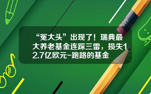“冤大头”出现了！瑞典最大养老基金连踩三雷，损失12.7亿欧元-跑路的基金