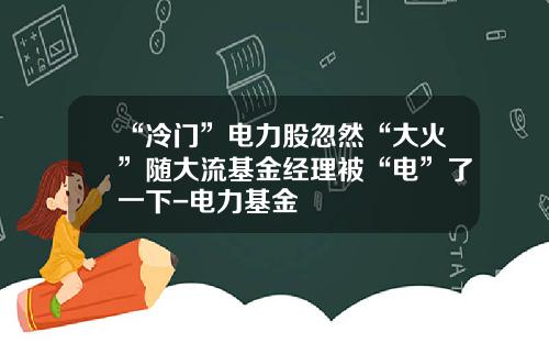 “冷门”电力股忽然“大火”随大流基金经理被“电”了一下-电力基金