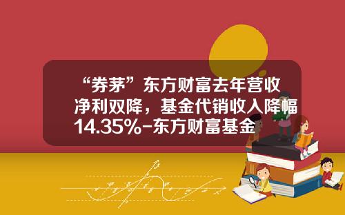 “券茅”东方财富去年营收净利双降，基金代销收入降幅14.35%-东方财富基金