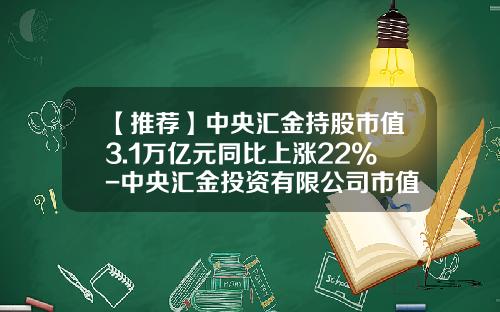 【推荐】中央汇金持股市值3.1万亿元同比上涨22%-中央汇金投资有限公司市值