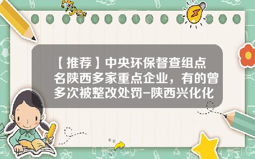 【推荐】中央环保督查组点名陕西多家重点企业，有的曾多次被整改处罚-陕西兴化化工有限公司