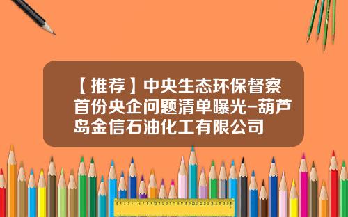 【推荐】中央生态环保督察首份央企问题清单曝光-葫芦岛金信石油化工有限公司