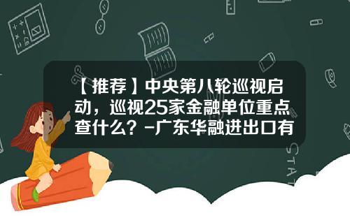 【推荐】中央第八轮巡视启动，巡视25家金融单位重点查什么？-广东华融进出口有限公司