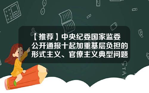 【推荐】中央纪委国家监委公开通报十起加重基层负担的形式主义、官僚主义典型问题-上海九发商贸有限公司