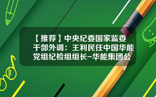 【推荐】中央纪委国家监委干部外调：王利民任中国华能党组纪检组组长-华能集团公司总工程师叶向东