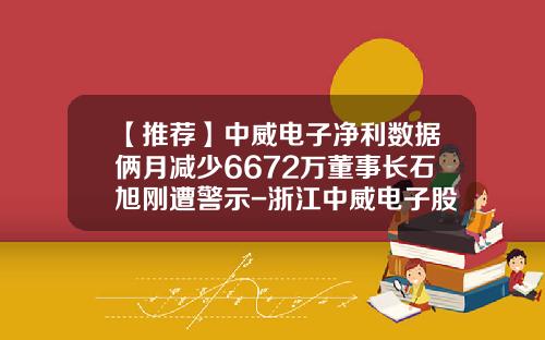 【推荐】中威电子净利数据俩月减少6672万董事长石旭刚遭警示-浙江中威电子股份有限公司