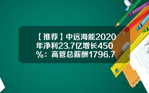 【推荐】中远海能2020年净利23.7亿增长450%：高管总薪酬1796.7万元-海能发公司高层领导