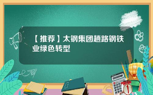 【推荐】太钢集团趟路钢铁业绿色转型