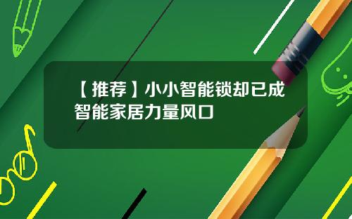 【推荐】小小智能锁却已成智能家居力量风口
