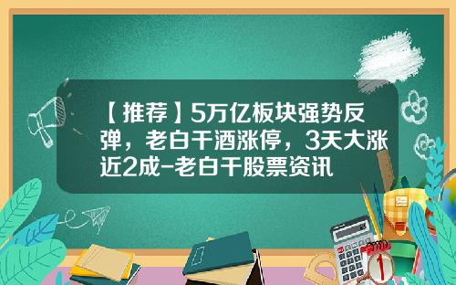 【推荐】5万亿板块强势反弹，老白干酒涨停，3天大涨近2成-老白干股票资讯