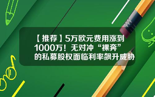【推荐】5万欧元费用涨到1000万！无对冲“裸奔”的私募股权面临利率飙升威胁-私募基金利息