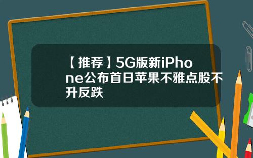 【推荐】5G版新iPhone公布首日苹果不雅点股不升反跌