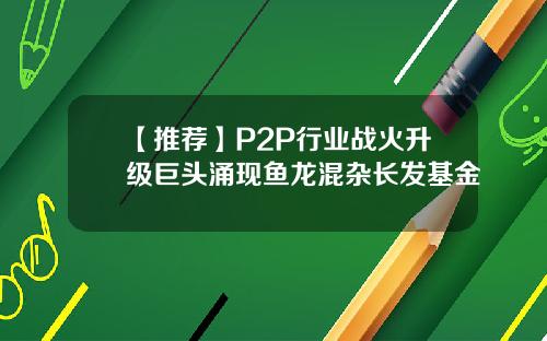 【推荐】P2P行业战火升级巨头涌现鱼龙混杂长发基金