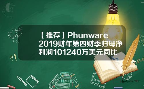 【推荐】Phunware2019财年第四财季归母净利润101240万美元同比减少617541PHUN股票资讯