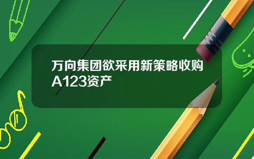 万向集团欲采用新策略收购A123资产