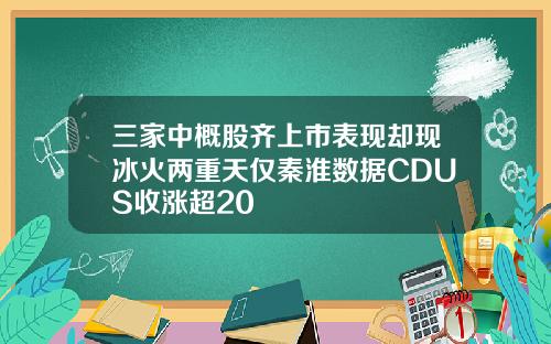 三家中概股齐上市表现却现冰火两重天仅秦淮数据CDUS收涨超20