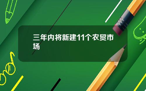 三年内将新建11个农贸市场