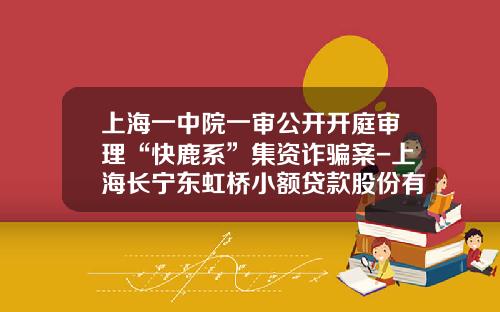 上海一中院一审公开开庭审理“快鹿系”集资诈骗案-上海长宁东虹桥小额贷款股份有限公司