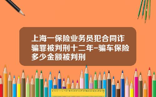 上海一保险业务员犯合同诈骗罪被判刑十二年-骗车保险多少金额被判刑