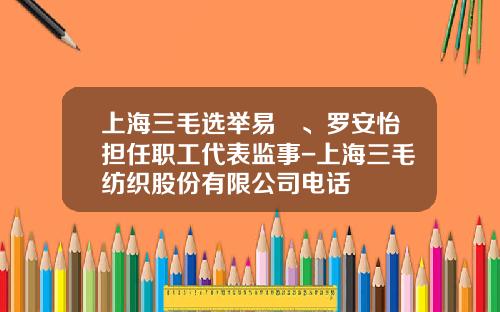 上海三毛选举易珽、罗安怡担任职工代表监事-上海三毛纺织股份有限公司电话