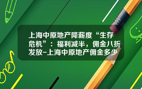 上海中原地产降薪度“生存危机”：福利减半，佣金八折发放-上海中原地产佣金多少
