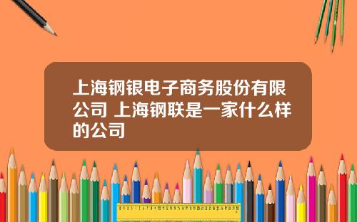 上海钢银电子商务股份有限公司 上海钢联是一家什么样的公司
