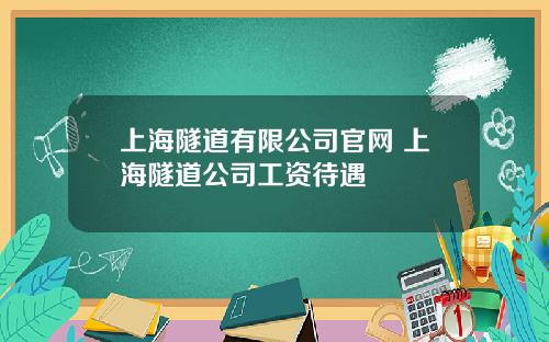 上海隧道有限公司官网 上海隧道公司工资待遇