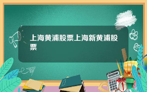 上海黄浦股票上海新黄浦股票
