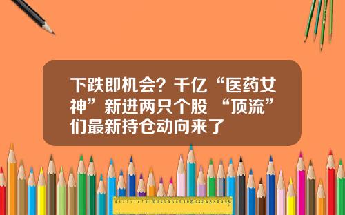 下跌即机会？千亿“医药女神”新进两只个股 “顶流”们最新持仓动向来了