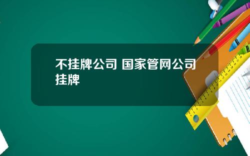 不挂牌公司 国家管网公司挂牌