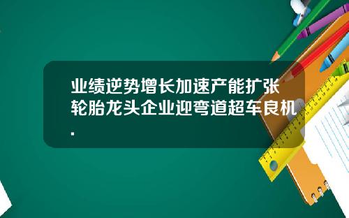 业绩逆势增长加速产能扩张轮胎龙头企业迎弯道超车良机.