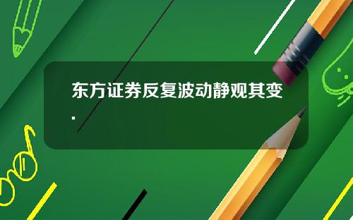 东方证券反复波动静观其变.