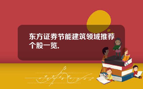 东方证券节能建筑领域推荐个股一览.