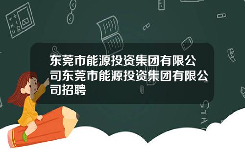 东莞市能源投资集团有限公司东莞市能源投资集团有限公司招聘