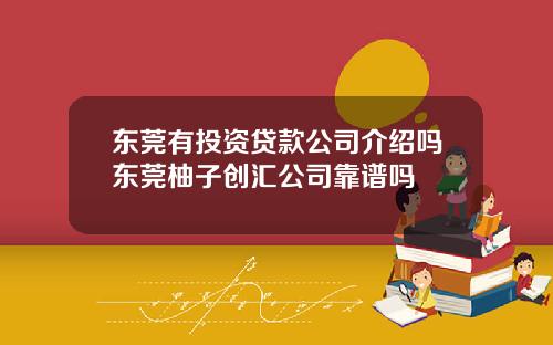 东莞有投资贷款公司介绍吗东莞柚子创汇公司靠谱吗