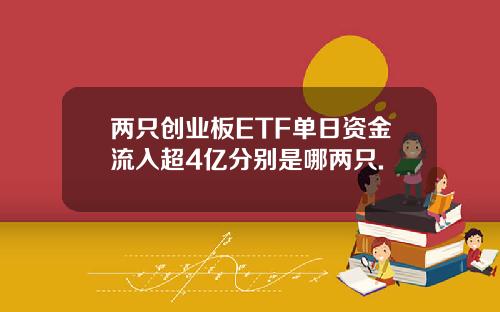 两只创业板ETF单日资金流入超4亿分别是哪两只.