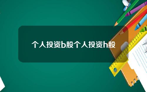 个人投资b股个人投资h股