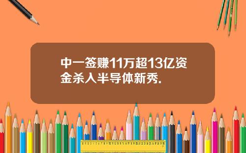 中一签赚11万超13亿资金杀入半导体新秀.