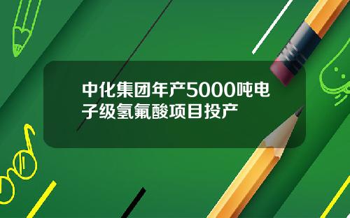 中化集团年产5000吨电子级氢氟酸项目投产