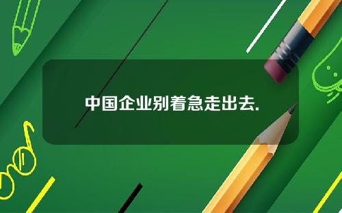 中国企业别着急走出去.