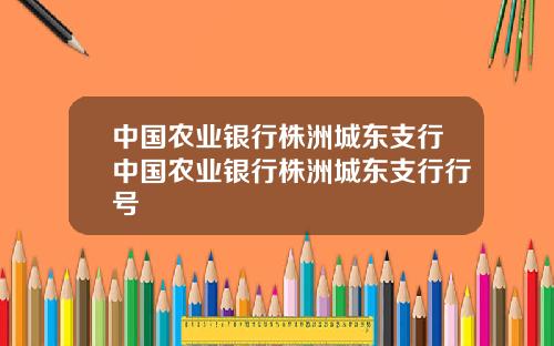 中国农业银行株洲城东支行中国农业银行株洲城东支行行号