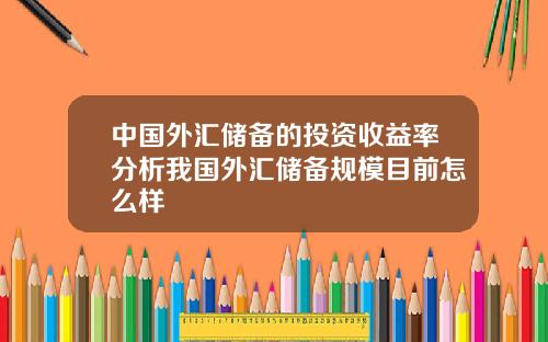 中国外汇储备的投资收益率分析我国外汇储备规模目前怎么样