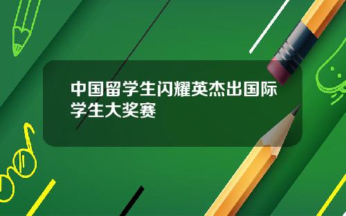 中国留学生闪耀英杰出国际学生大奖赛