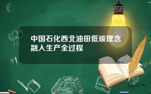 中国石化西北油田低碳理念融入生产全过程