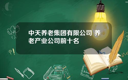 中天养老集团有限公司 养老产业公司前十名