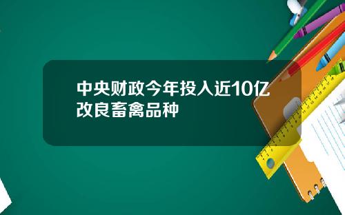中央财政今年投入近10亿改良畜禽品种