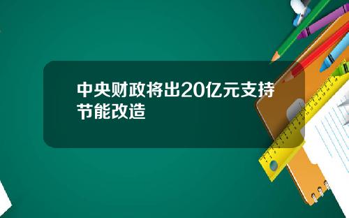 中央财政将出20亿元支持节能改造