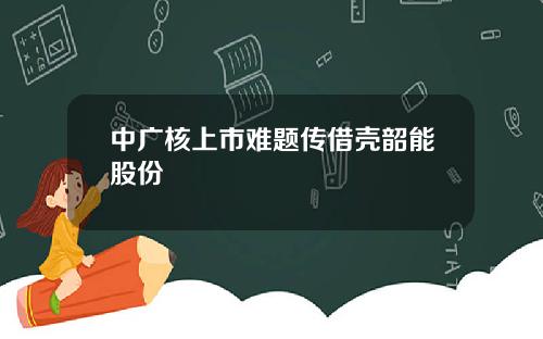 中广核上市难题传借壳韶能股份