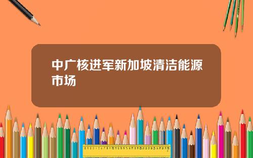 中广核进军新加坡清洁能源市场