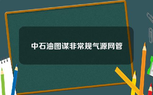 中石油图谋非常规气源网管